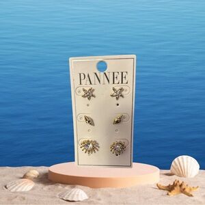 PANNEE Gold and Silver Earring Set